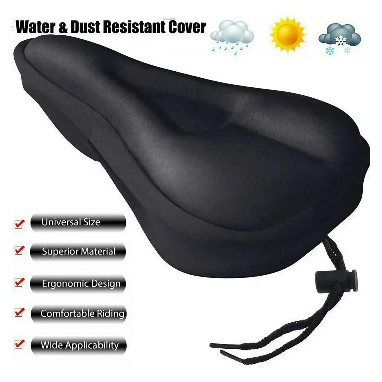 Sella per bicicletta 3D Bike Seat Cover imbottito ampio gel morbido Pad Cuscino per esercizi