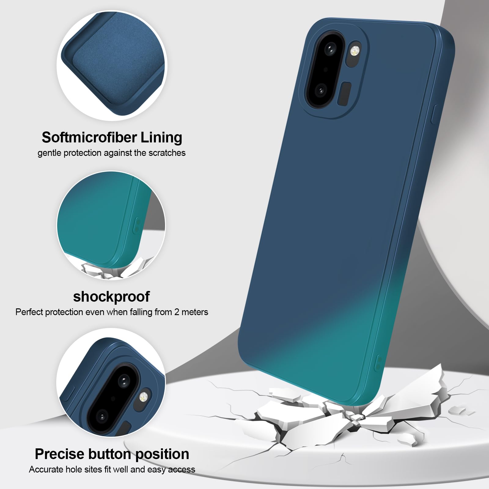 GiiYoon Case Compatible with OnePlus 15R, Silky-Soft Touch Full-Body Protective Phone Silicone Case, Shockproof Cover with Microfiber Lining, Blue — view 2