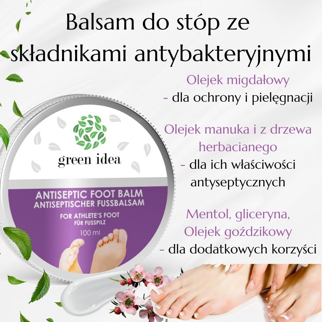 Balsam do stóp z drzewem herbacianym - wysoka zawartość ziół, olejków eterycznych z manuka i olejku z drzewa herbacianego - krem ​​do stóp 100 ml