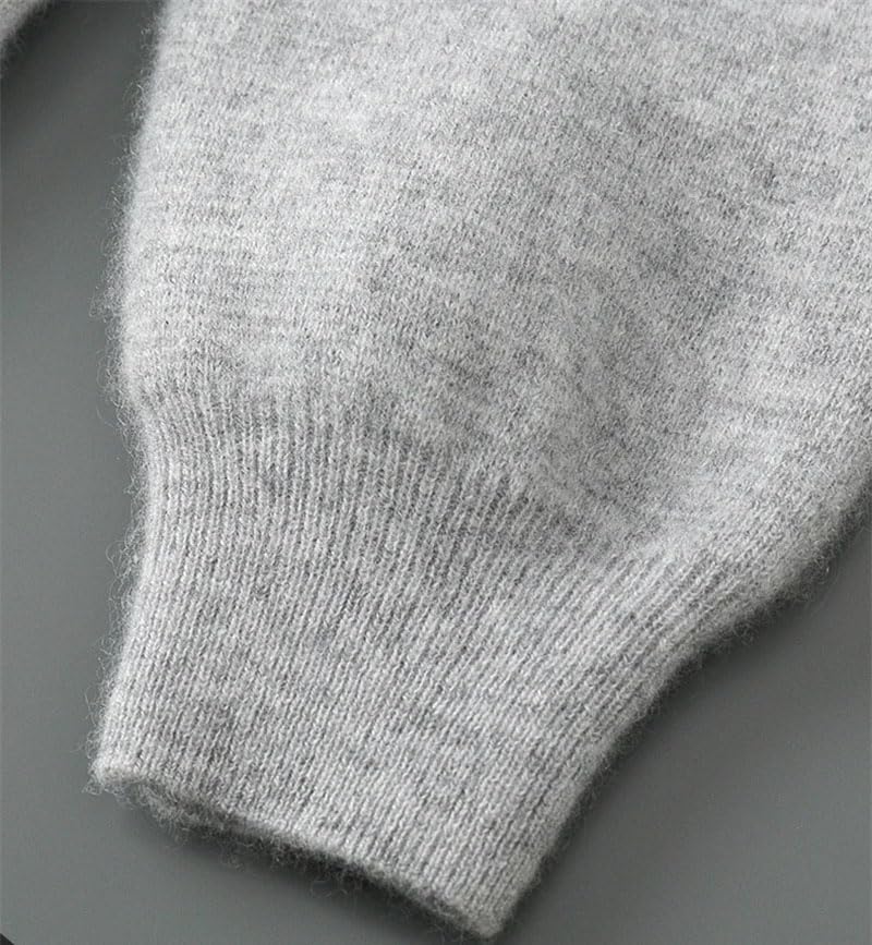 Men's Wool Hooded Sweater Zipper and Pocket Comfortable Knit Cardigan Casual Comfortable Jumper4