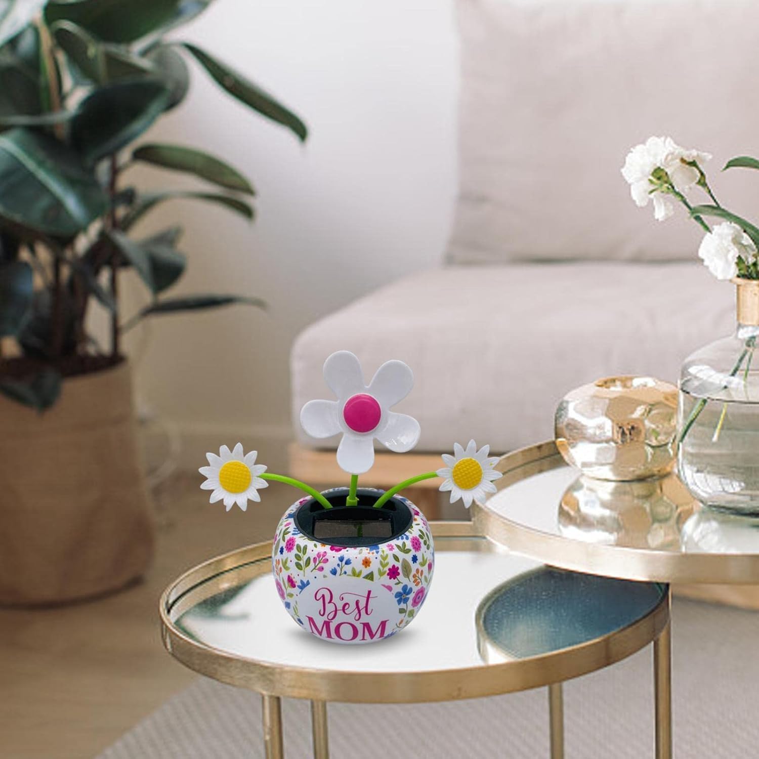 2Pcs Solar Dancer Figure,Solar Powered Dancing Car Dashboard Decor,Solar Dancing Flower Toys Powered Toys Car Swinging Dancing Toy Car Windowsill Home Desk Decor Solar Power Kits