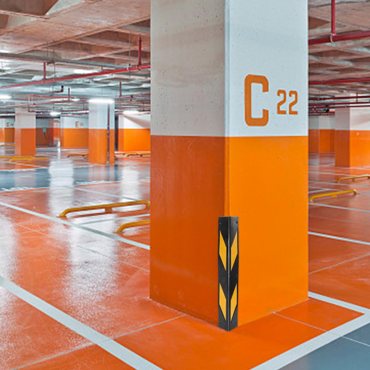 CLISPEED 2pcs Reflective Rubber Corner Guards High Visibility Wall Protectors for Parking Garages Warehouses Impact Resistant Safety Strips for Vehicle and Wall Protection - Image 3