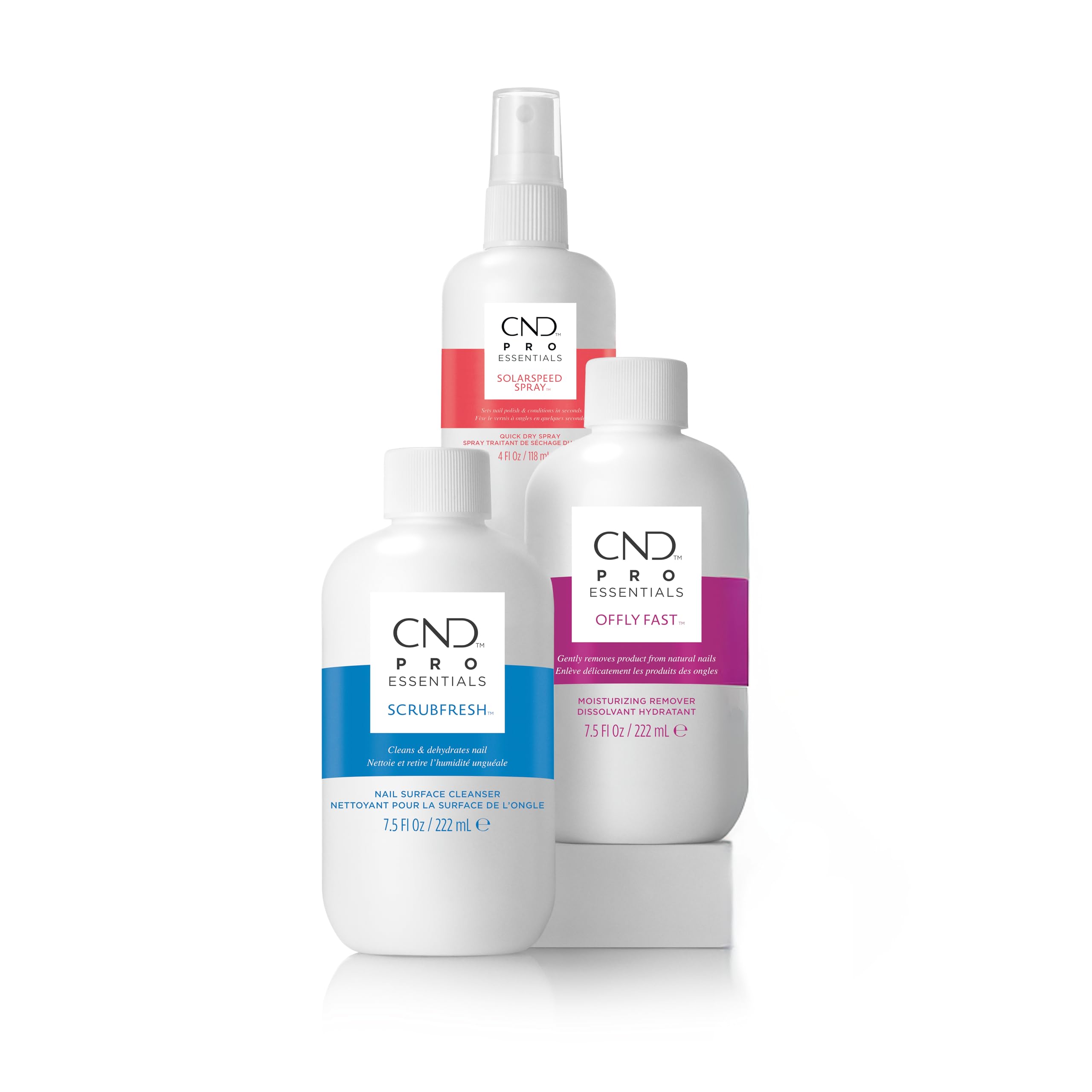 CND Offly Fast, Service Essentials Removedor de Esmalte Hidratante, Fórmula con Aceite de Macadamia y Vitamina E, Elimina SHELLAC y VINYLUX, 222ml