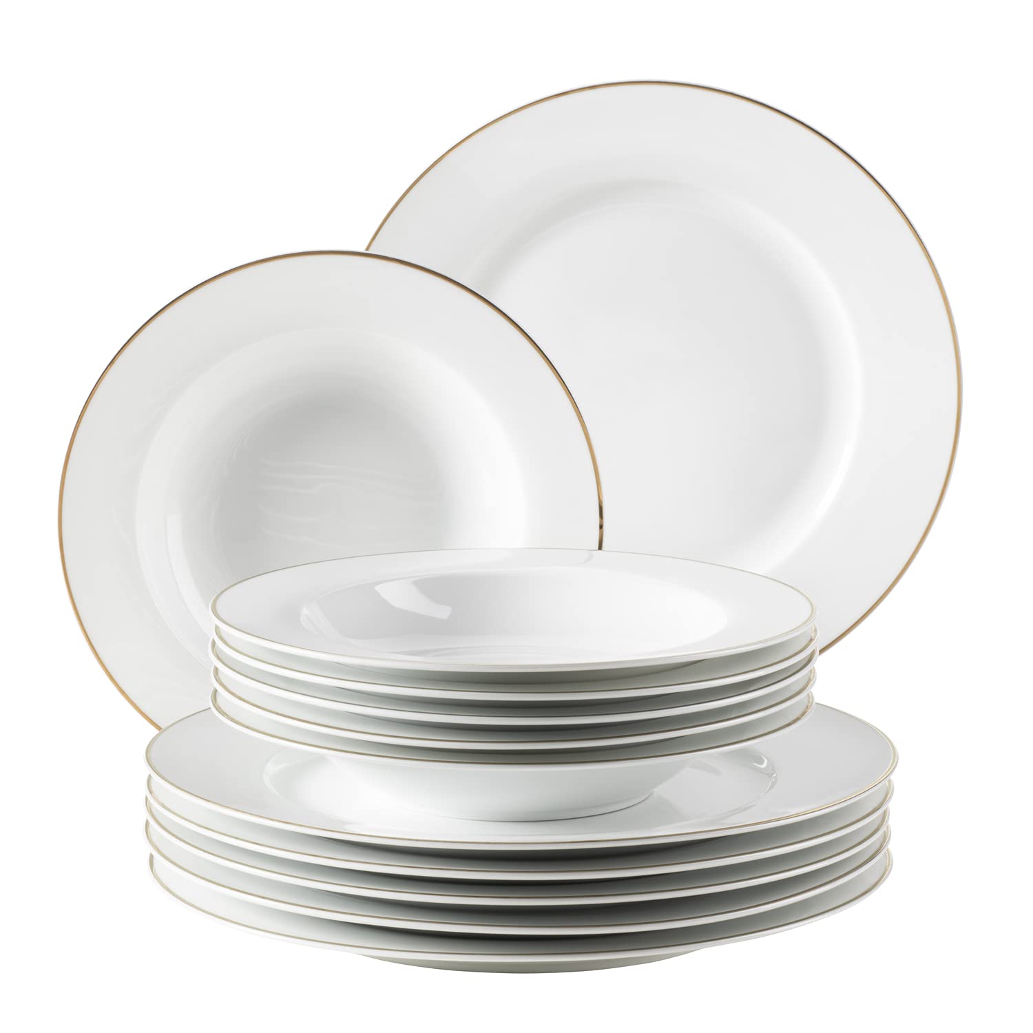 Juego De Platos De Postre Mäser Arlona - 6 Unidades, Porcelana Blanca, 20.5 Cm, Apto Lavavajillas Y Microondas