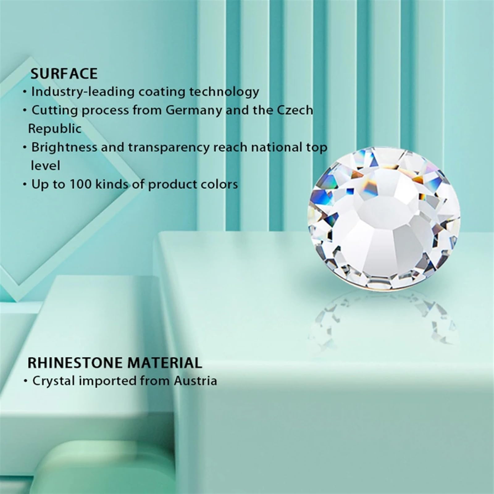 BEADSLAND Hotfix strasssteentjes,2880 stuks platte achterkant kristallen steentjes voor ambachten kleding doe-het-zelf decoraties,ltcoloradotopaas AB ,SS6,1.9-2.1mm