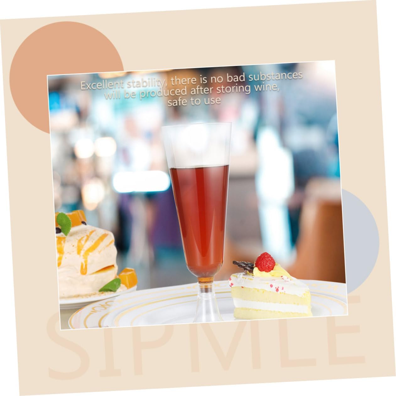 Disposable Sparkling Wine Flutes Plastic Footed Liquor Cups 150Ml Plastic Cocktail Glasses for Weddings Banquets 24pcs