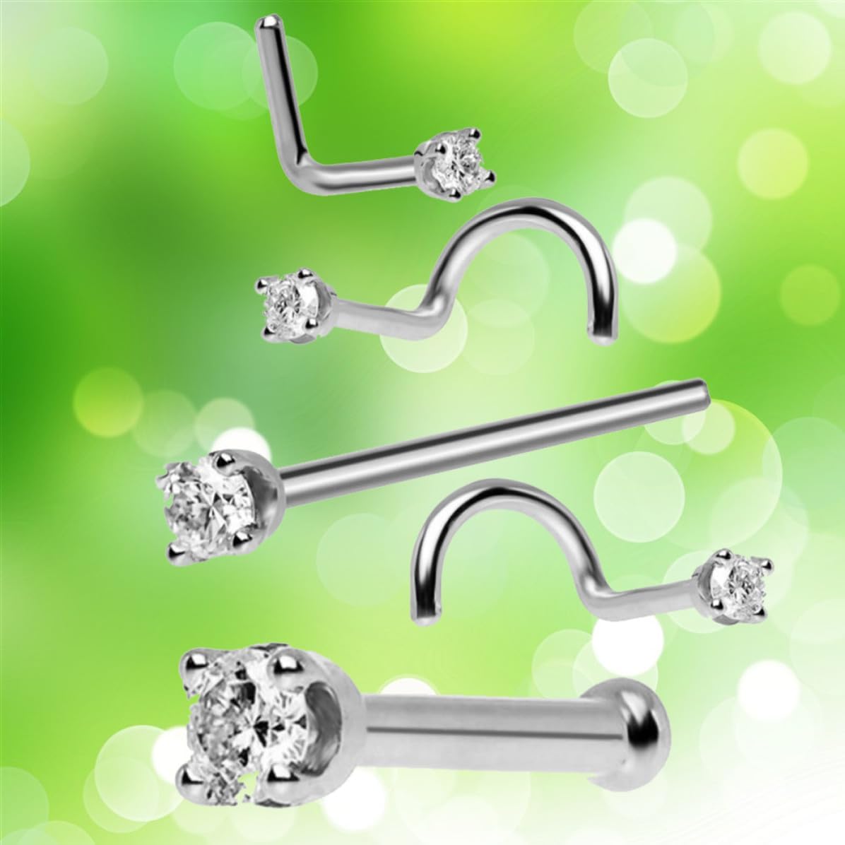5pcs Nose Studs Piercing Nose Ring Screw Copper Jewelry for Men Women