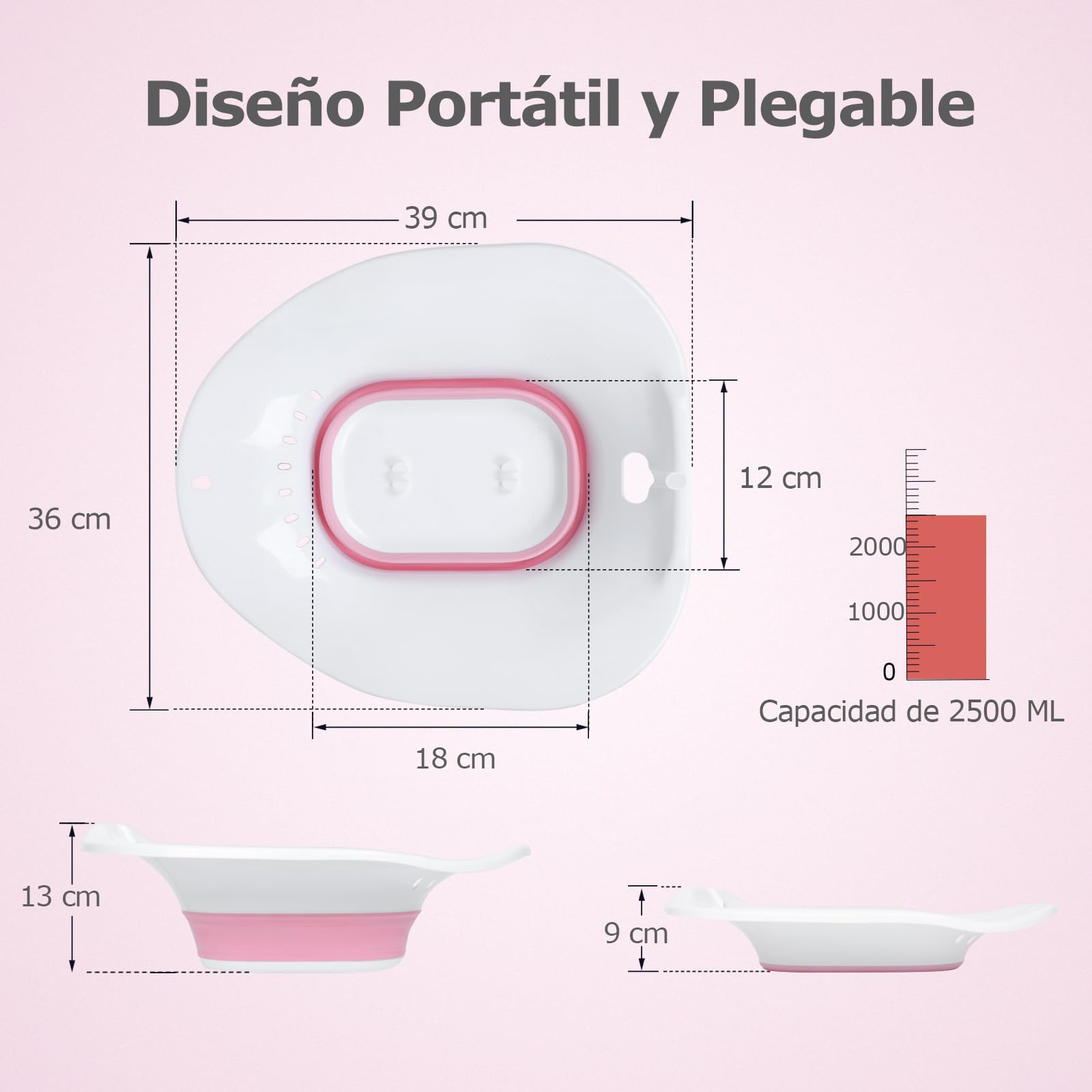 Baños de Asiento/Bidet para Inodoro - Bidé Portátil para Banos de Asiento para Hemorroides, Cuidado Postparto, Tratamiento del Perineo, Asiento de Vapor Yoni Que se adapta a los Inodoros Estándar