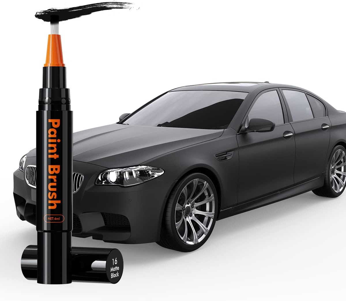 Touch Up Paint for Cars, Quick And Easy Car Paint Scratch Repair Matte Black, Car Scratch Remover for Deep Scratches, Automotive Touch Up Paint Brush Pen for Erase Vehicles Scratches