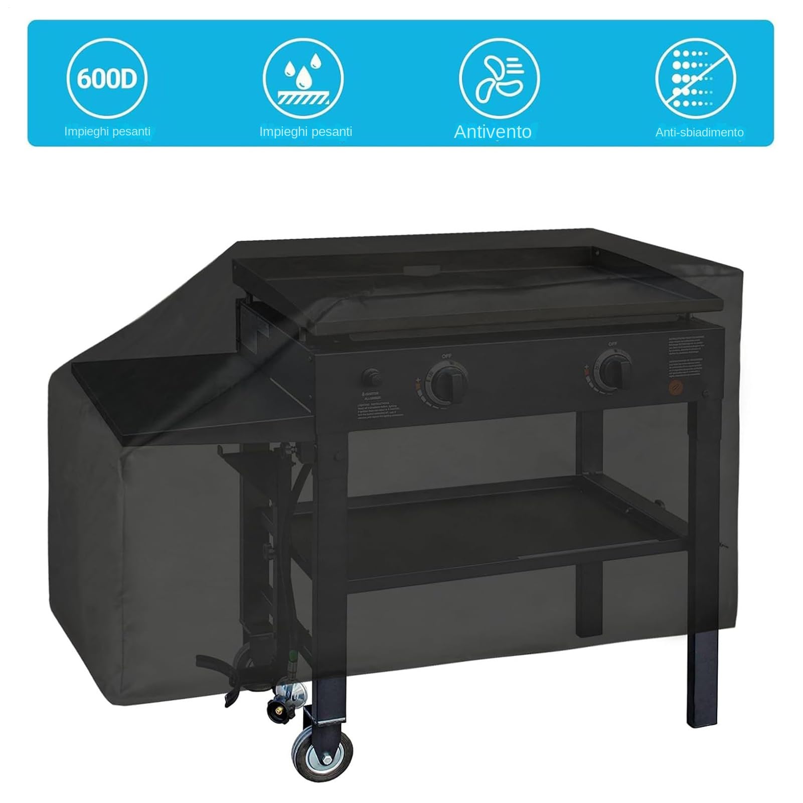 Copri Griglia Per Esterno Protezione Resistente Impermeabile | Copertura Per Griglia A Carbone Per Barbecue A Propano, Tavolo, Carrello, Patio, Giardino E