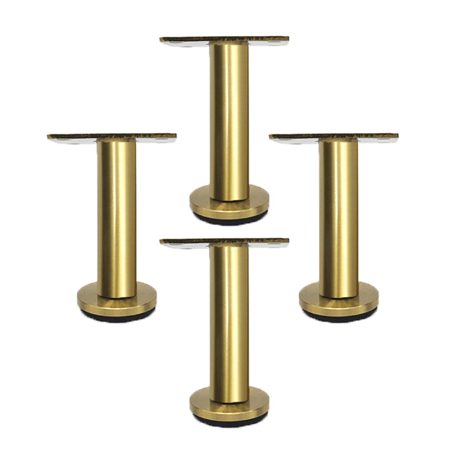 4 piedini per mobili in acciaio inox, regolabili e moderni, accessori di ricambio per mobili da tavolo, divano, scrivania, letto, gambe mobili, dorate (10 cm)