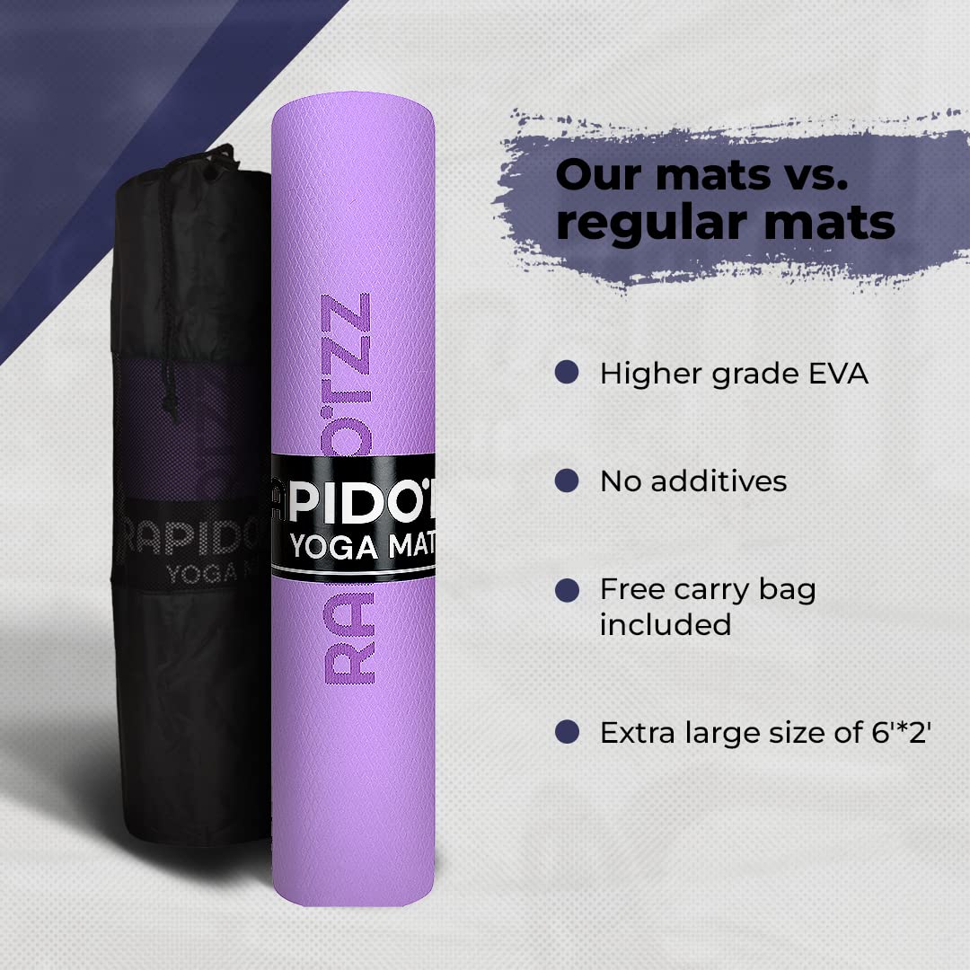 Rapidotzz Durable Non-Skid Yoga Mat for Fitness and Meditation