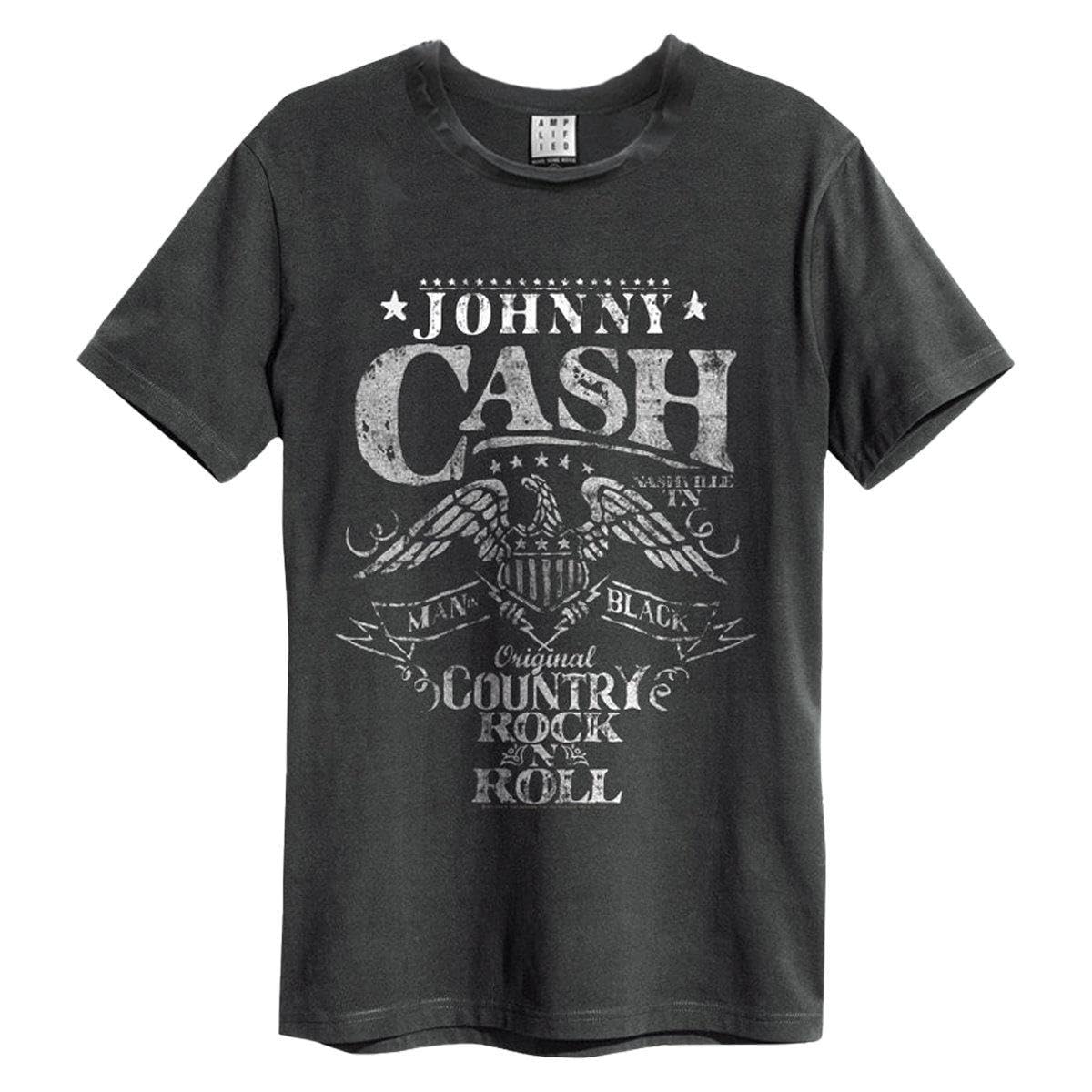 Amplified Eagle Johnny Cash Crew Neck Charcoal XL Short Sleeve T-Shirt