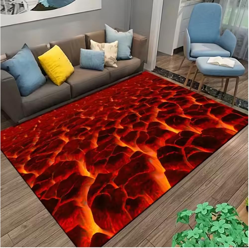 Tapis chambre lave magma pour réveiller la décoration de votre salon moderne