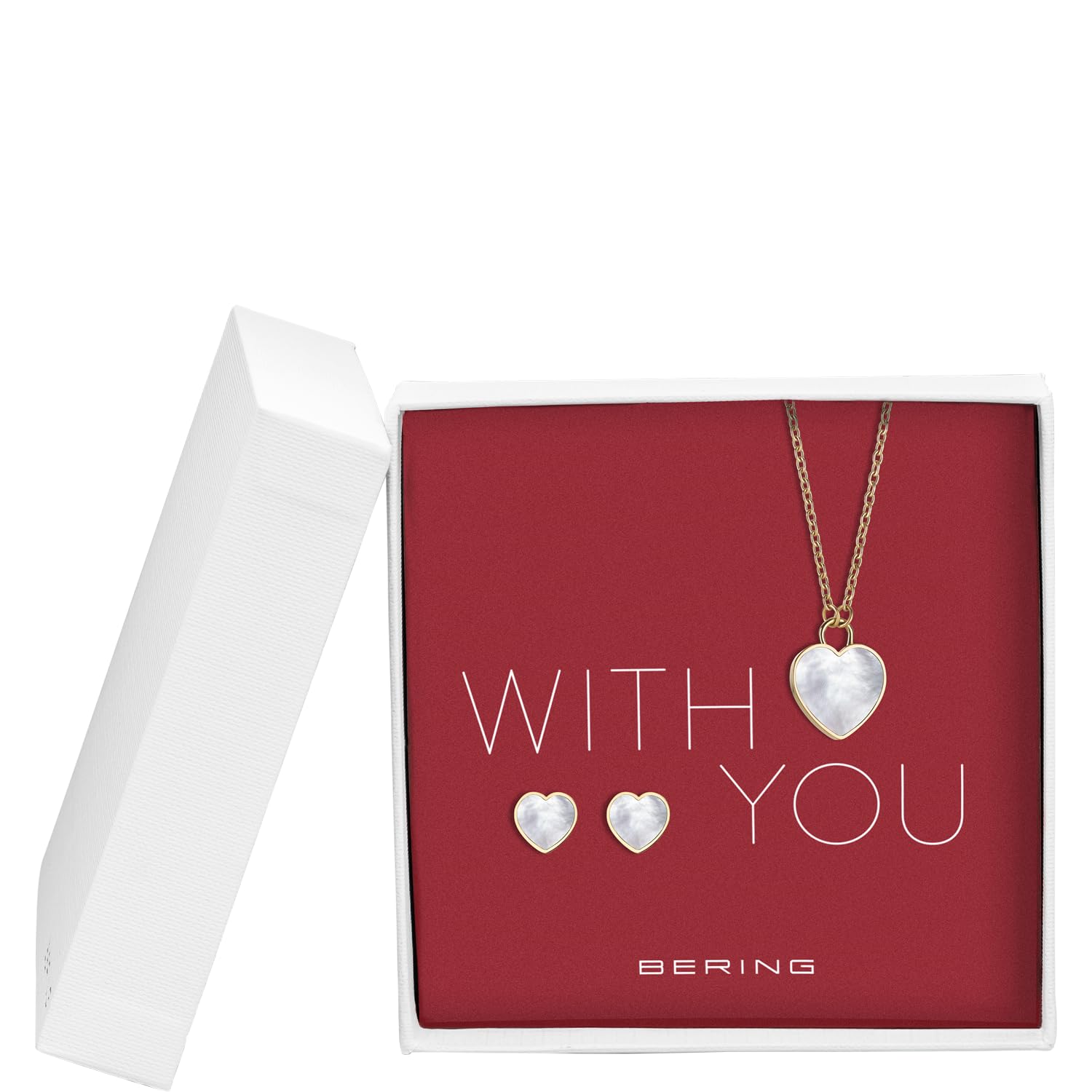 BERING Orecchini Arctic Symphony Romantic Gold Plated Jewelry Set 431-715-Gold (Necklace, Earrings) sBG0001 Marca, Estándar, Metallo Non prezioso, Nessuna Pietra preziosa