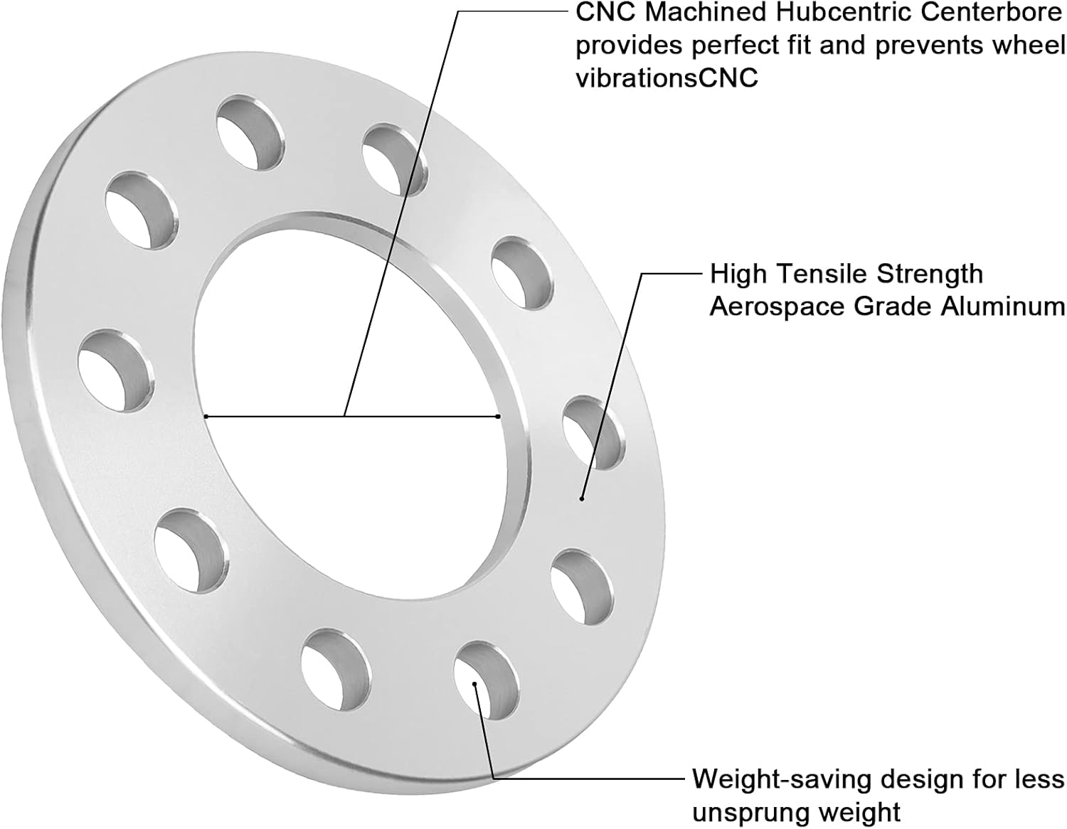 IRONTEK 5x4.5 (5x114.3mm) Wheel Spacers Adapters 3/8" Fit Hub Bore 78.1mm for Ford Ranger/Taurus/Thunderbird/Mustang/Explorer, for Lincoln Mark VII/Town Car/Aviator, for Mazda B2300/B2500/B3000 2PCS