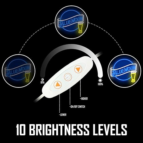 Miniatura 4 de Letreros de neón de cerveza de luna para decoración de pared, letrero de barra azul regulable para hombre, cueva, dormitorio, tienda, club, pub,