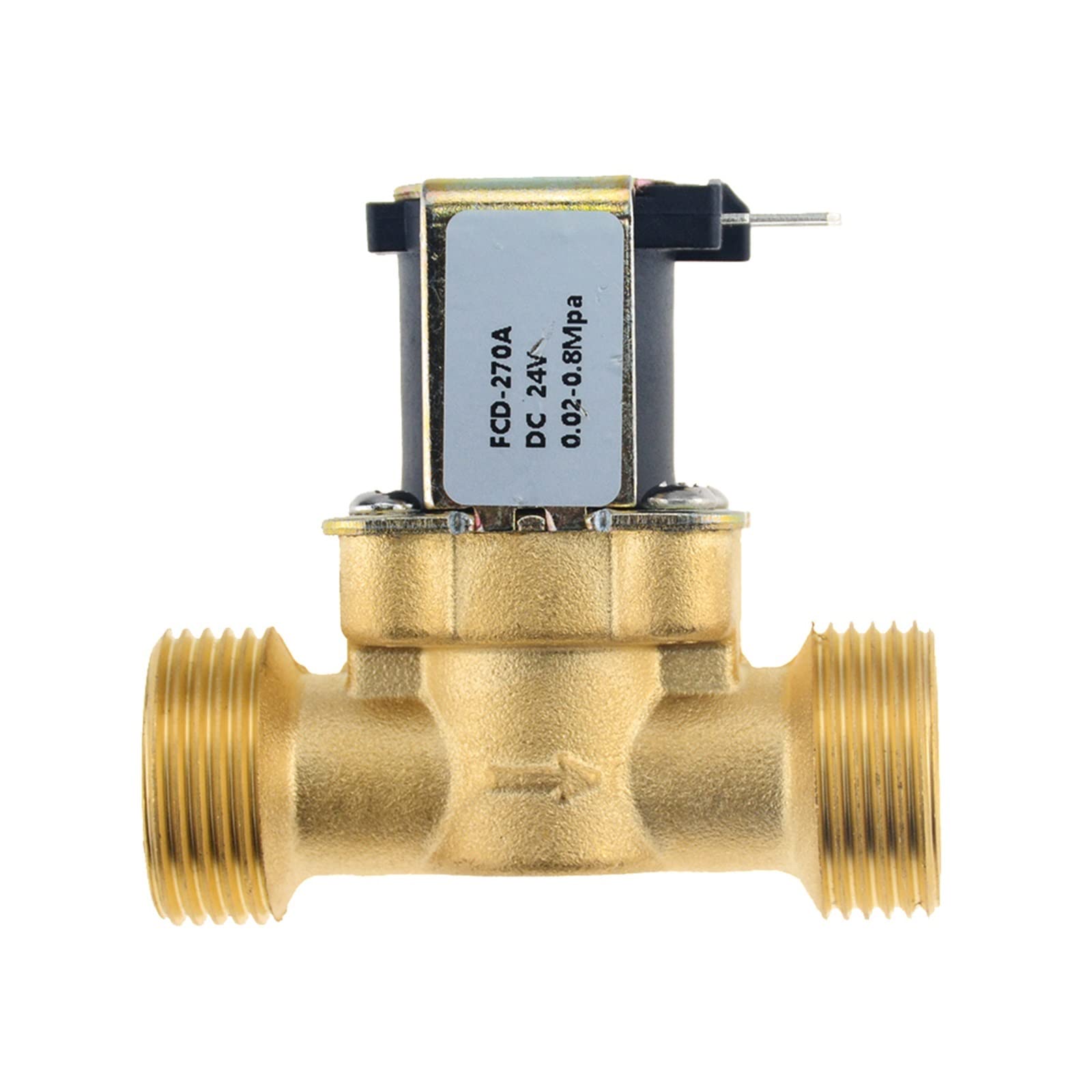 3/4”1/2” DC 24V AC 220V DC12V Válvula magnética solenoide eléctrica Latón Normalmente Cerrado for Control de Agua(DC 12v,0.75 Inch)