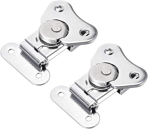uxcell Abrazadera de palanca de hierro de 1.57 pulgadas con cierre giratorio de mariposa para caja de caja - 2 piezas (plata)