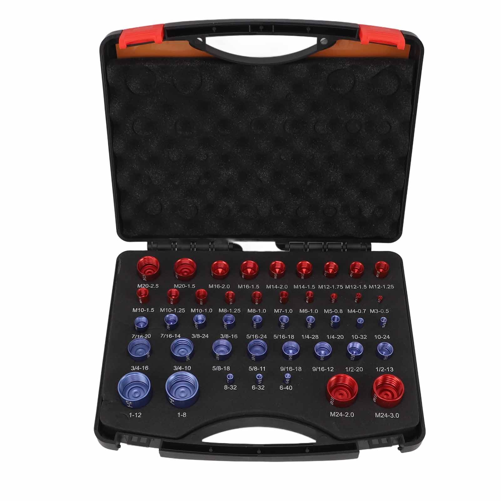 Luqeeg Upgraded Thread Checking Set, Nut andThread Checker Box, Easy to Use Thread Gauge, Aluminum Alloy Nut andSize Storage Box for Quick Identification