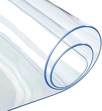 Clear PVC Table Protector Heavy Duty 27x47in, Table Top Cover Table Mat Desk Cloth Protector 28x54 Inch Plastic Rectangle Vinyl Table Cover PVC Desk Cover Mat for Coffee Table Pad
