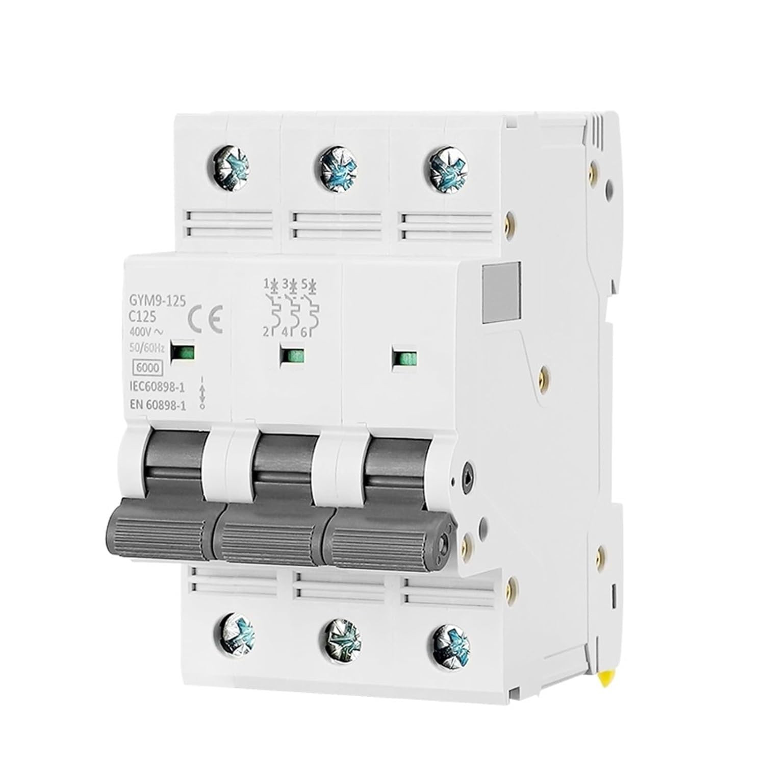 GVBAEPIEO Circuit Breaker GYM9 Miniauture 3Pole MCB Ture Cureent of 80A 100A 125A 3P Width 53.4mm 400V 6KA 1Pcs(25v)