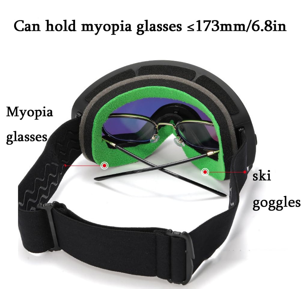 Lunettes De Ski pour Hommes Et Femmes Lunettes Sphériques pour La Neige en Hiver Lunettes De Snowboard pour Adultes Sports De Plein Air