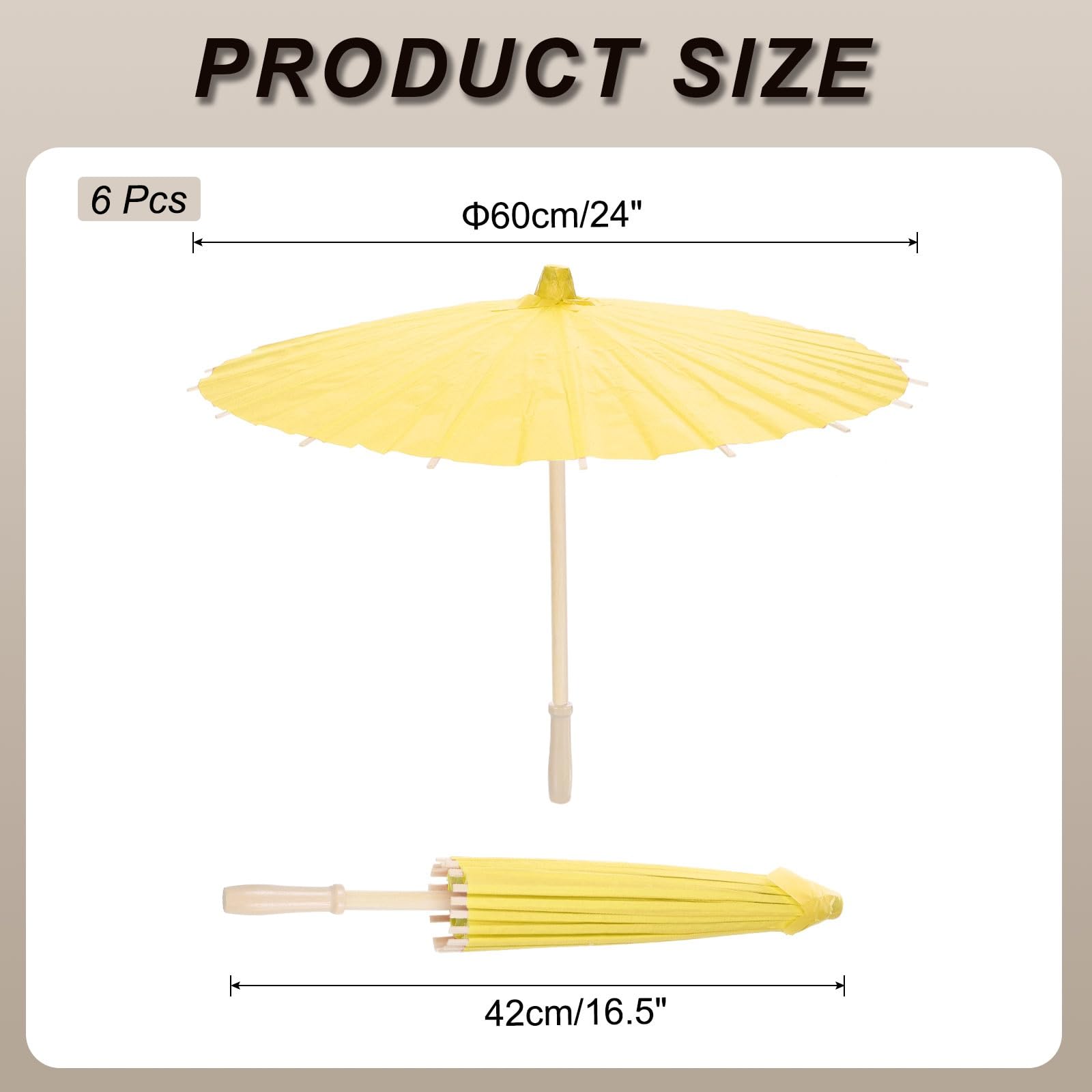 sourcing map Papierschirme, 6 Stück, 59,9 cm, Papier-Sonnenschirm, Regenschirme zum Selbermachen, geöltes Papier, Malerei, Regenschirme für Fotografie, Requisiten, Handwerk, Party, Hochzeit