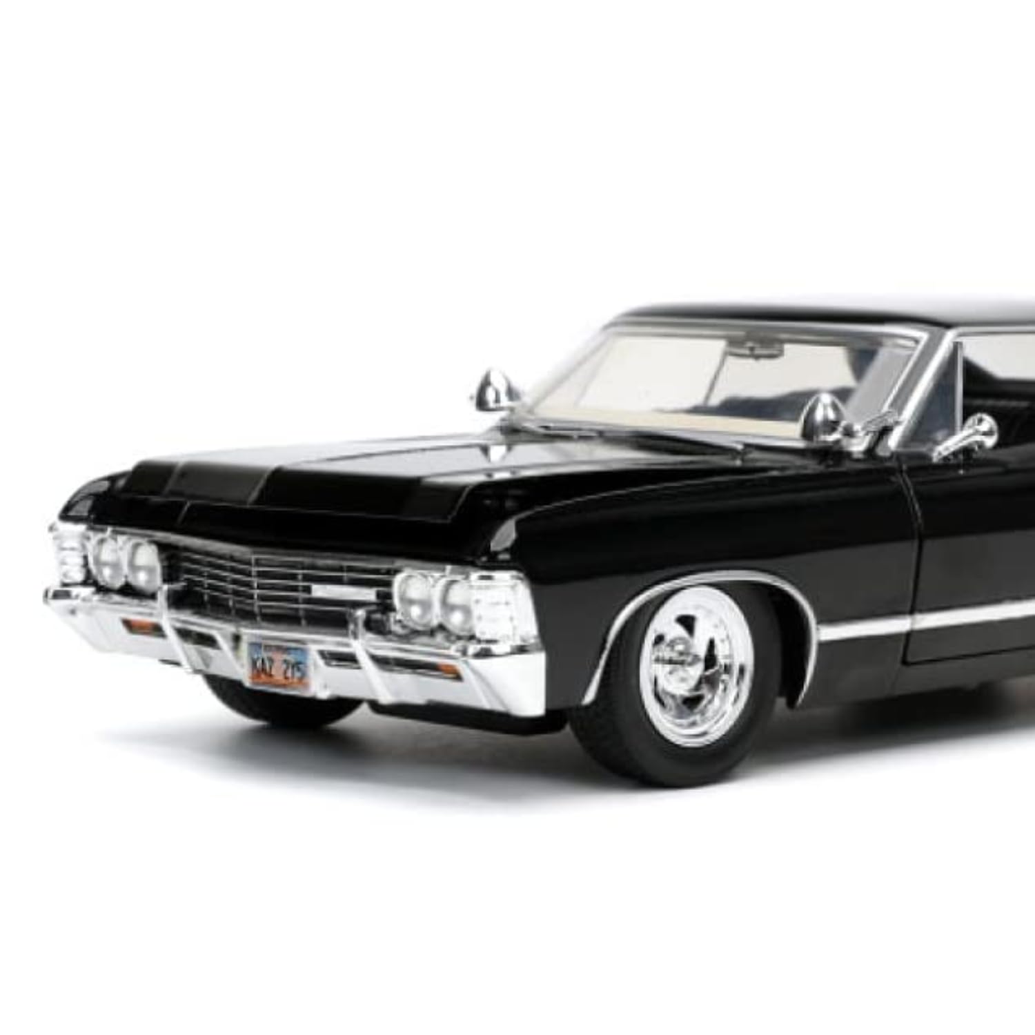 Mayatra's Kins Mart 1967 Chevrolet Impala 1:36 Scale Model Car with Openable Doors & Pull-Back Action (Black) — Amazon image 3