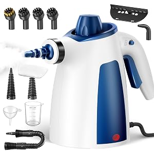 Steam Cleaner Pressurized Handheld Multi-Surface Natural Steam Cleaner with 12 PCS Accessories Safety Lock 350ML Large Capacity Steamer