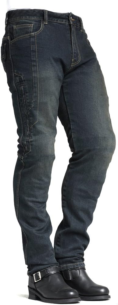 Biker Jeans for men - Slim Straight Fit Motorcycle Riding Pants, 1617 Blue (Size 32)