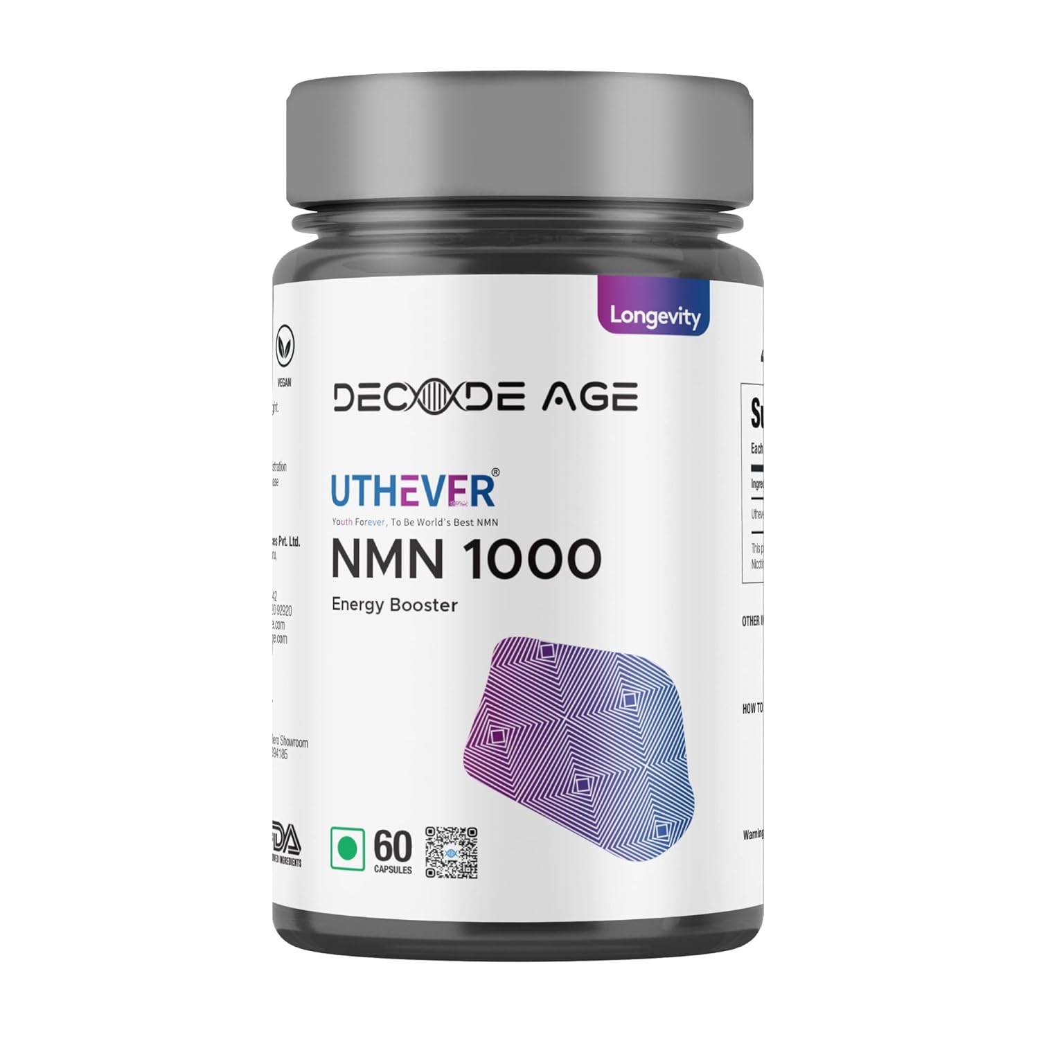 Decode Age NMN Pro UTHEVER 1000 World’s Most Trusted UltraPure Slow