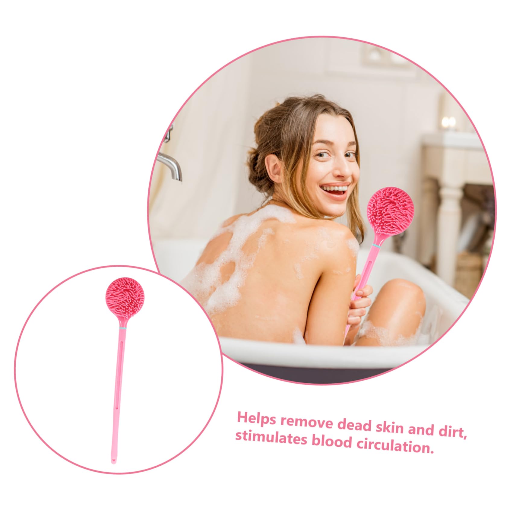 Healeved 2juegos Cepillo De De Espalda Mango Exfoliante y Para Adultos y Limpieza Efectiva De Piel