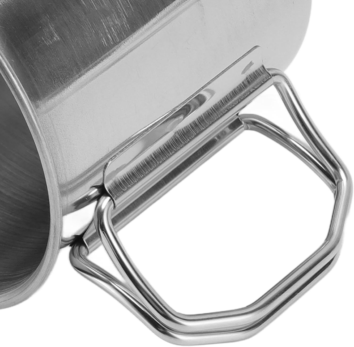 2pcs Outdoor Camping Cup, 12oz Stainless Steel Mug Water Cup with Foldable Handle Portable Backpacking Mugs for Outdoor Travelling Camping Hiking(350ml)