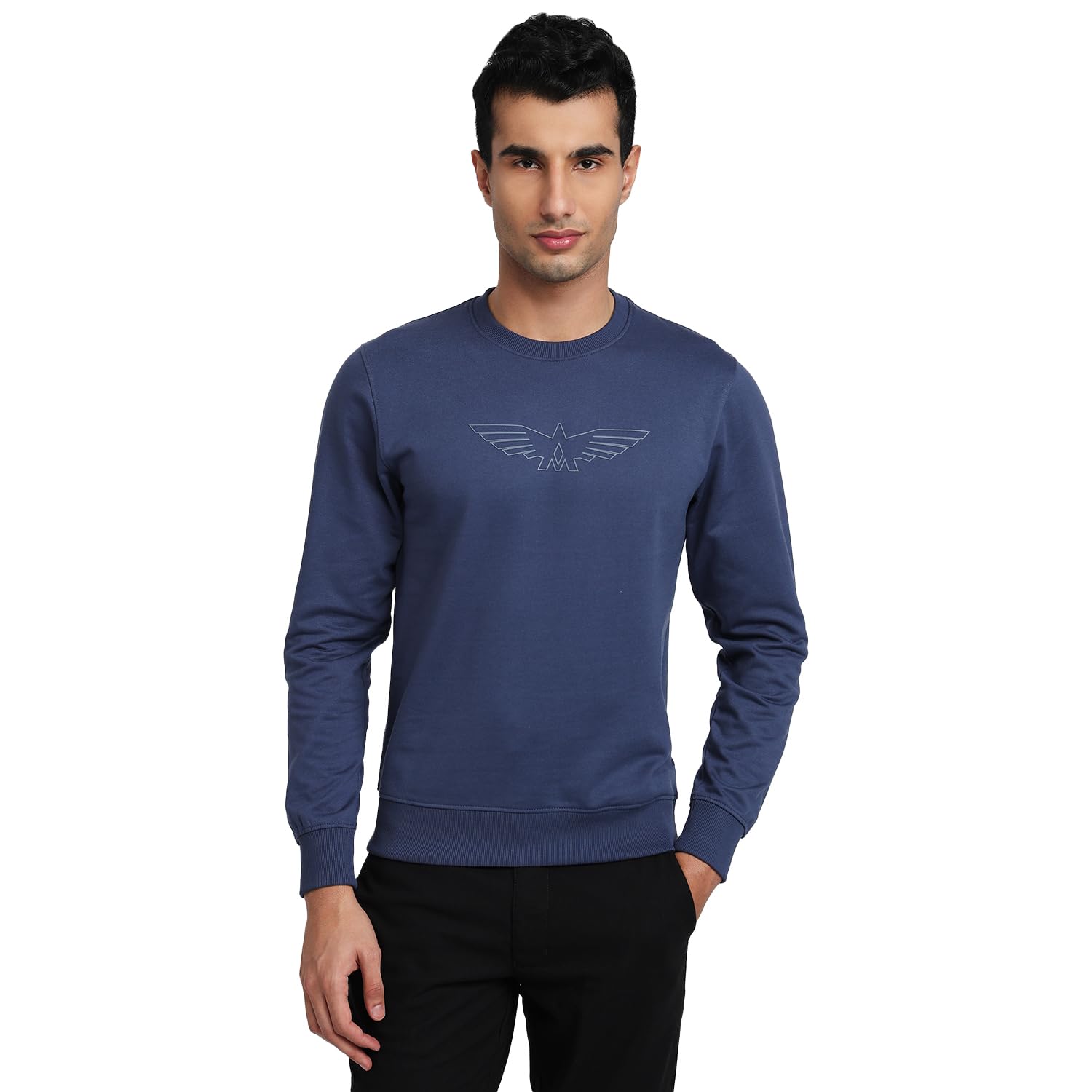 park avenue Men Slim Fit Solid Pattern Cotton Polyester Blend Round Neck Full Sleeve Casual Sweatshirt-picture-36