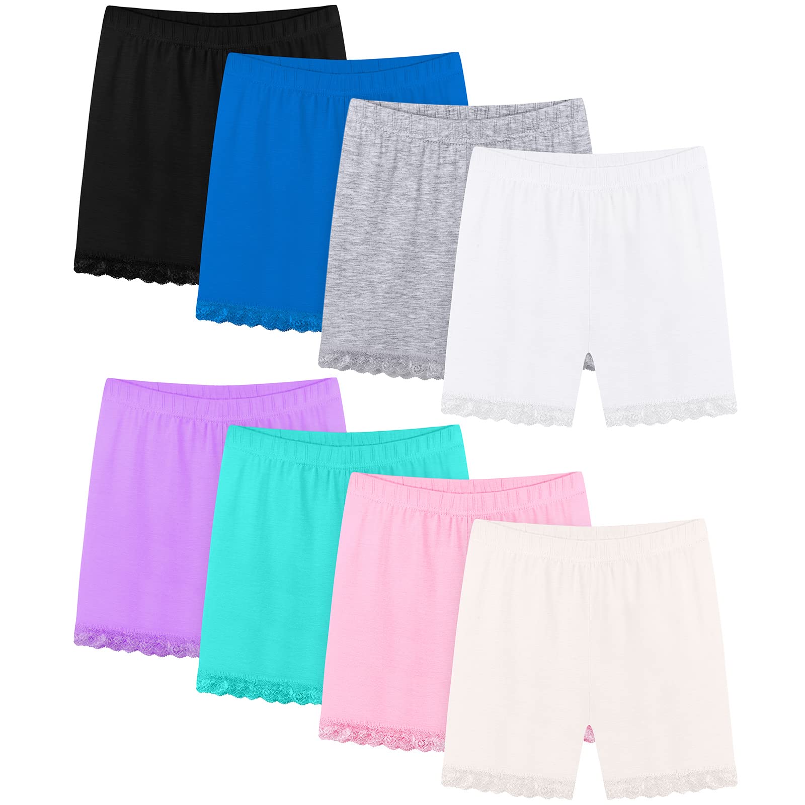 Pack Girls Dance Shorts Lace Shorts Bike Shorts Breathable and Safe Girls  Shorts Under Dress,8 Color