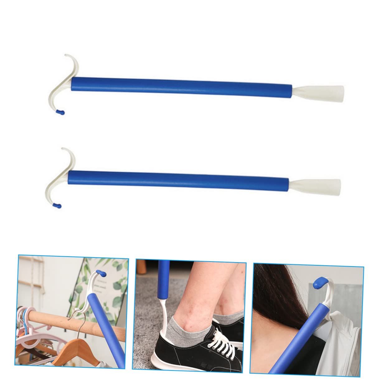 2 Piezas Ayudas para Vestirse Calzador y Bastón para Vestirse Alzazapatos para Discapacitados y Ancianos Silla de Ruedas