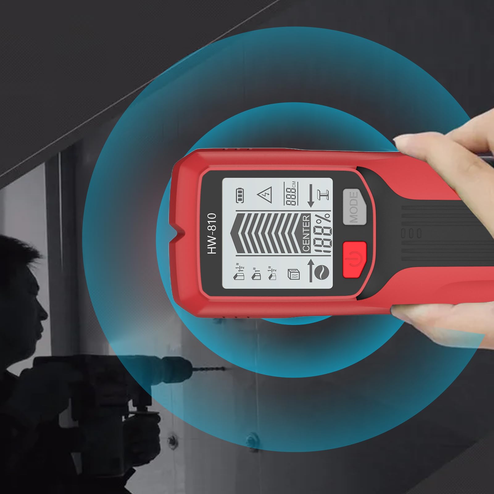 Detectores Vigas Probadores Metales Medición Análisis Instrumentos | Buscador de Montantes Metálico Multifunción Portátil con Pantalla LCD Para Construcción Carpintería Electricidad