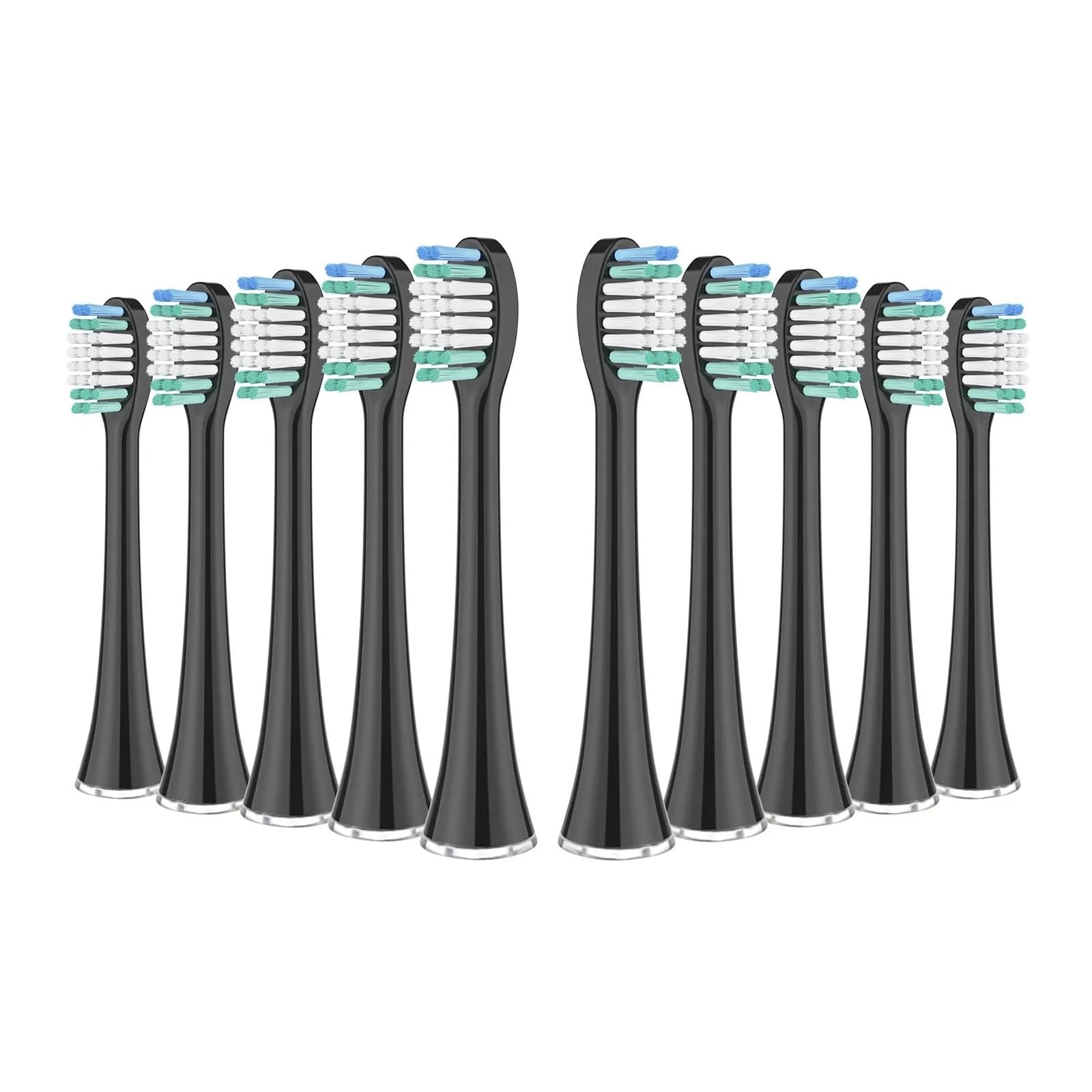 Główki szczoteczki do zębów kompatybilne z elektrycznymi szczoteczkami do zębów Aquasonic Black Series Pro Vibe Series Duo Pro Series, zapasowe włosie (10 szt. czarne)