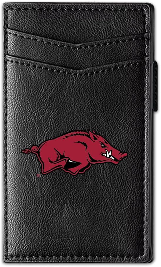 Guard Dog Genuine Leather Pop Up Wallet - Holds 10 Cards - Arkansas Razorbacks