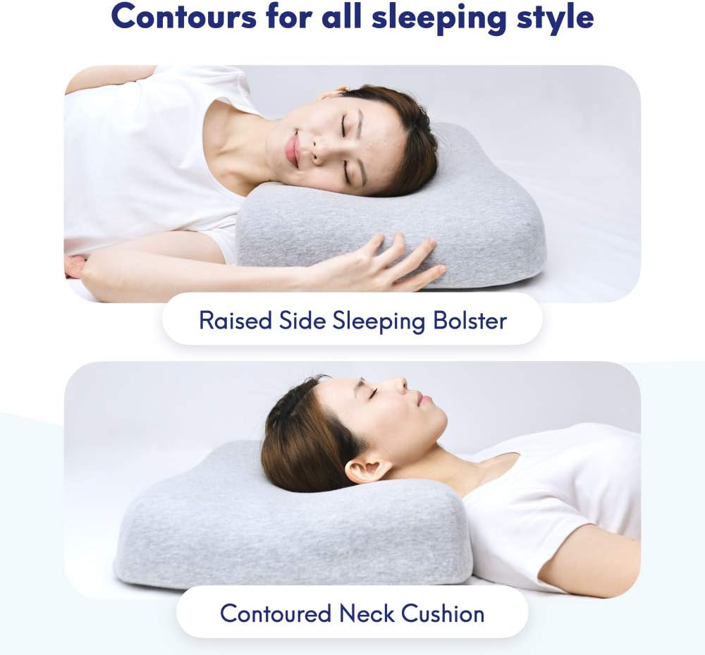 Gel-Infused Contour Memory Foam Pillow for Sleeping - Conform Softly to The Head & Cradles Neck in Comfortable Soft Support, Ergonomic Design Cervical Pillow for All Sleepers, CertiPUR US