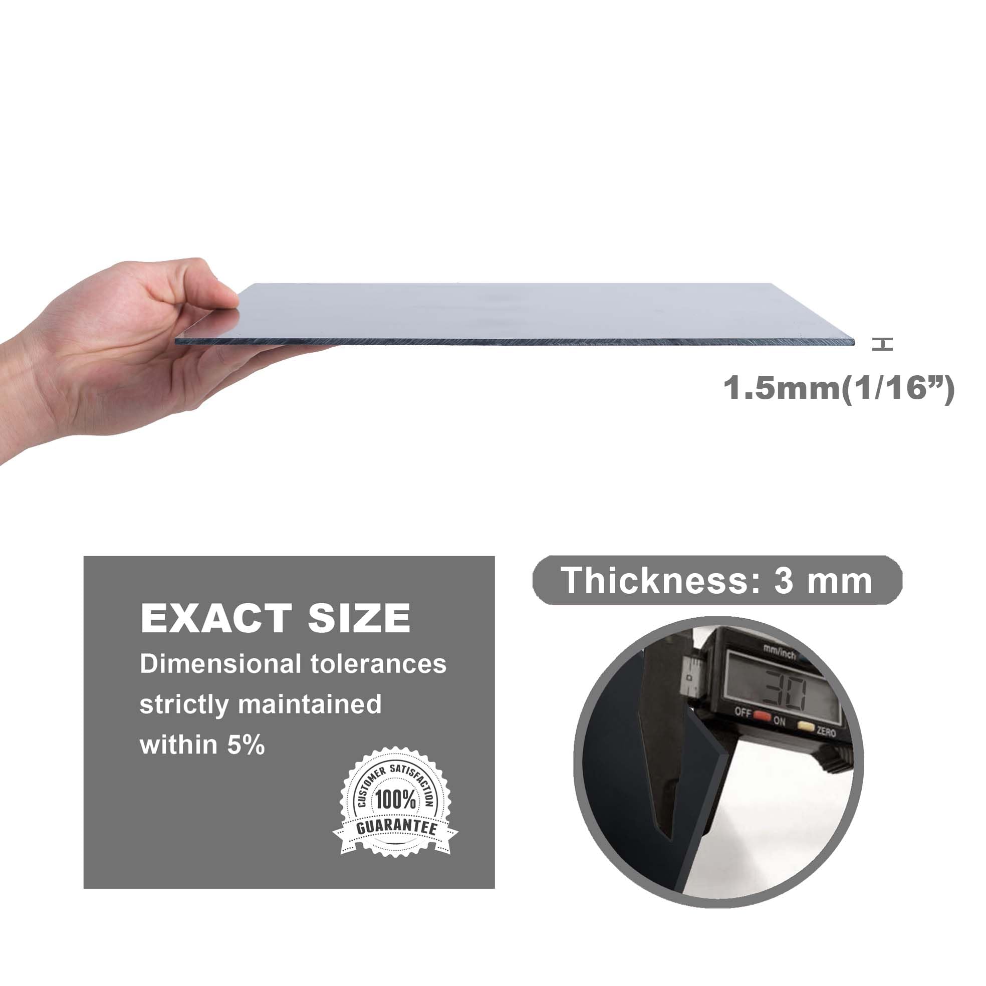 Black Phenolic Sheets - 1/8" Thick, Pack of 3 -3