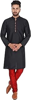 Men's Art Silk Indian Kurta Pajama Festive Season Dress Suit