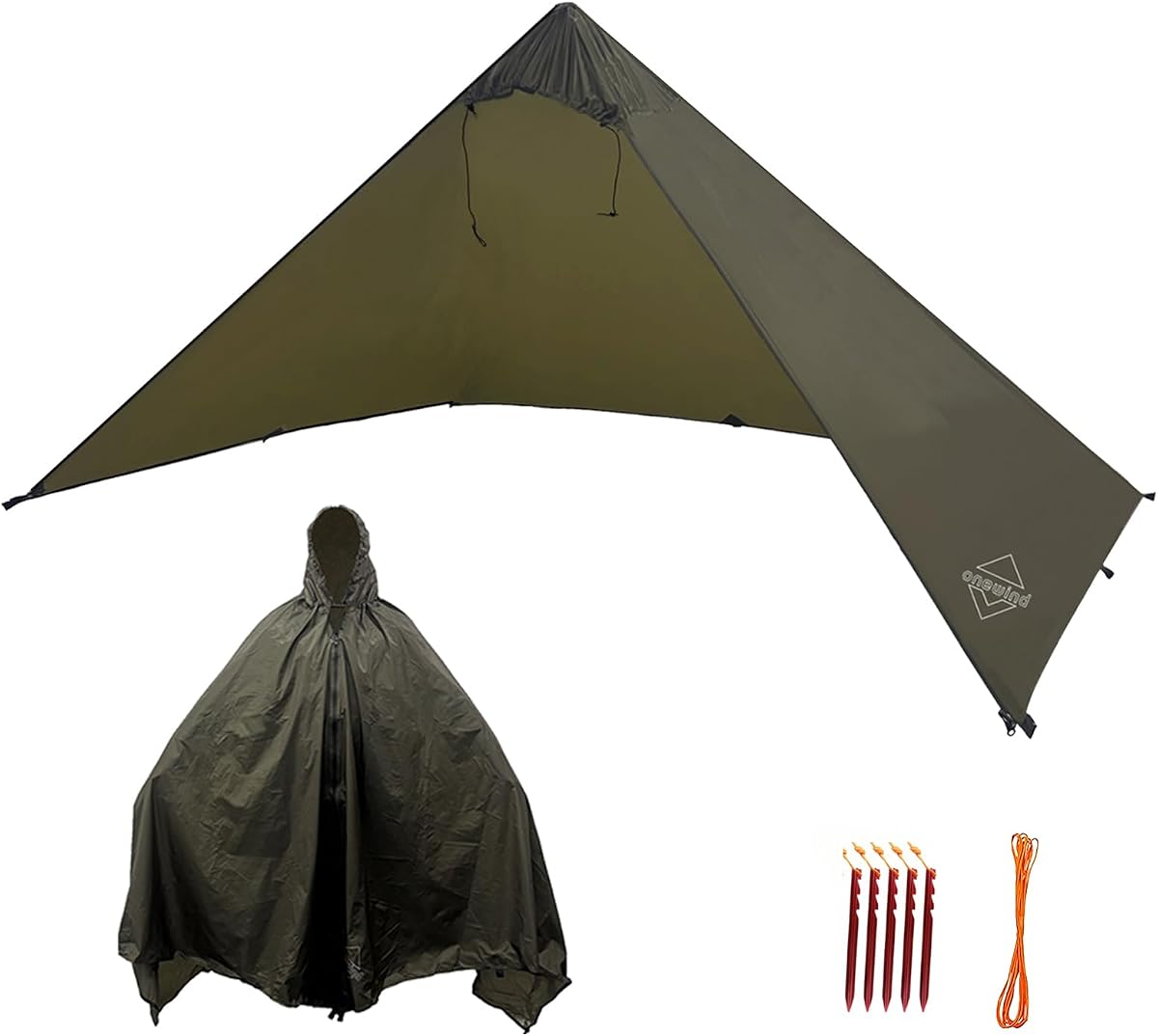 Onewind Survival Shelter, Ultraleicht Notüberlebensunterkunft, Regenfest Winddicht für Camping, Wandern und Backpacking