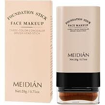 Ivory Foundation Stick-2-in-1 Creamy Concealer&Brush,Buildable Coverage for Smooth, Brightening Makeup Look