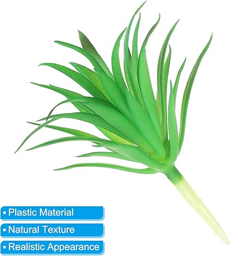 Miniatura 4 de PATIKIL Plantas suculentas artificiales, paquete de 2 plantas falsas pequeñas, plantas suculentas falsas sin maceta para decoración del jardín del