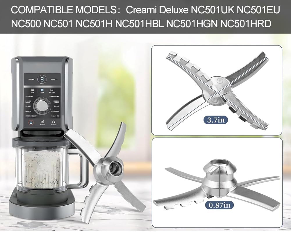 Zapasowe ostrze kompatybilne z maszyną do lodów Ninja CREAMi Deluxe NC501EU, części zamienne do deserów i Ice Cream Maker NC500 NC500C NC501 NC501H