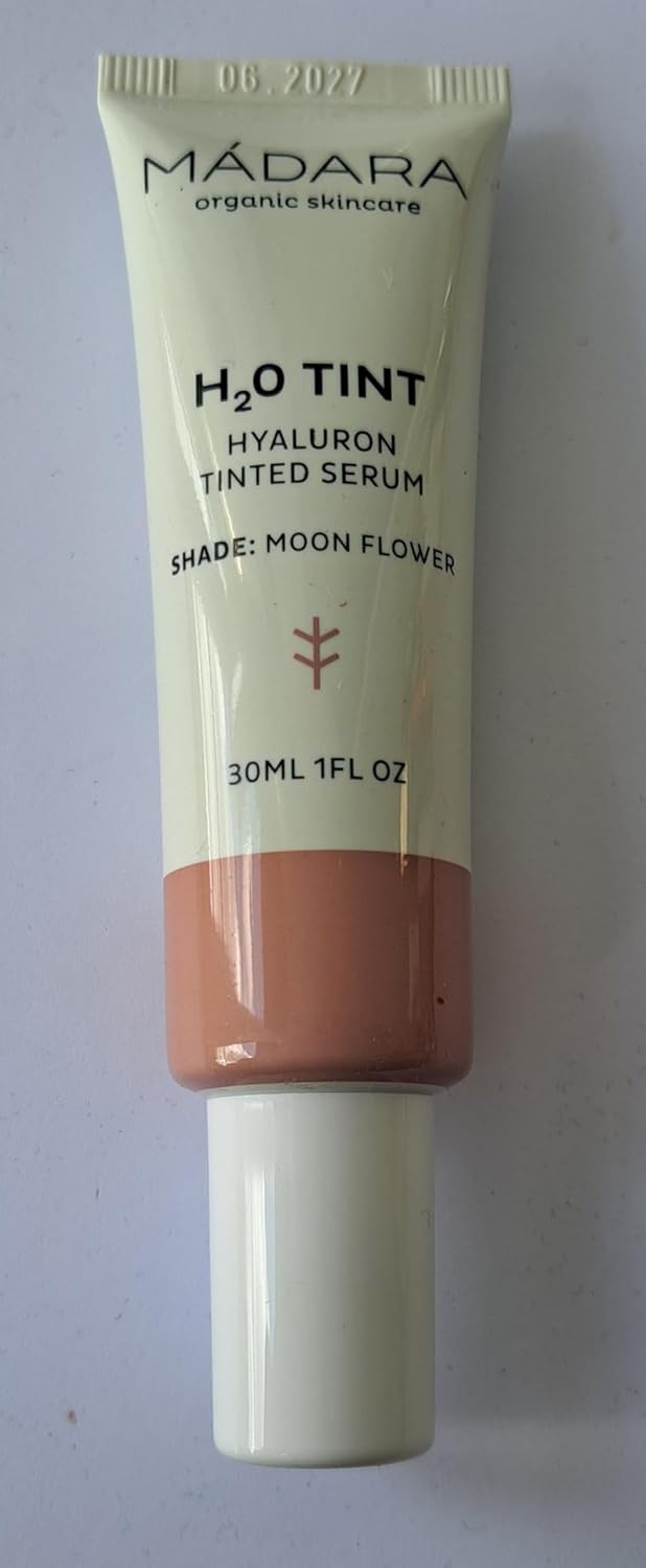 MADARA Tinted Hyaluronic Serum Foundation - H20 Tint Sun Flower 30 ml, A Tinted Hyaluronic Acid Serum for Face, provides Weightless Moisture and Freshness with Every Drop