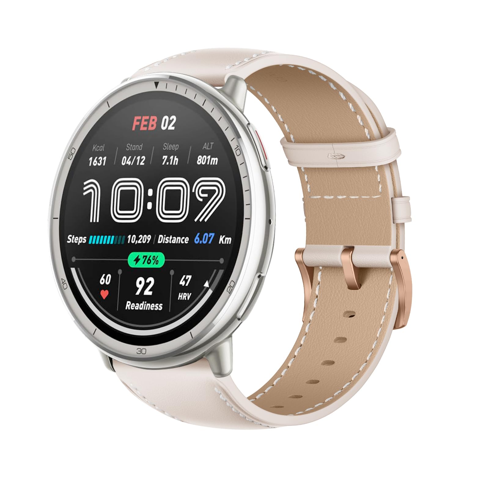 20mm Correa Compatible con Amazfit Active 2, [con Hebilla de Acero Inoxidable, Moda, Suave, Durable, Cuero] Hombres Mujeres Correas de Repuesto de Cuero para Amazfit Active 2
