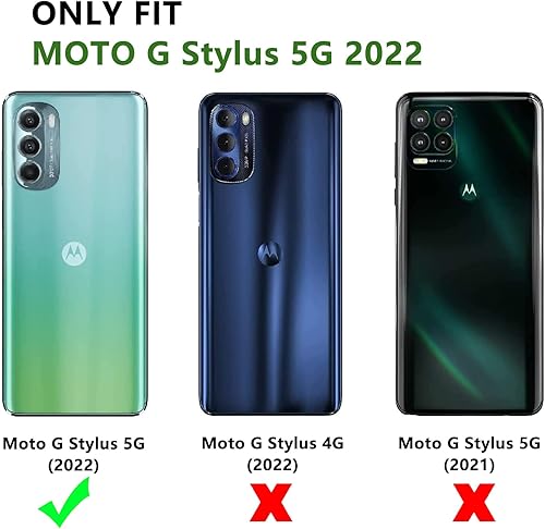 Miniatura 2 de Funda de grado militar para Moto G Stylus 5G 2022, anillo giratorio de metal de 360 grados, soporte de soporte, armadura resistente a prueba de